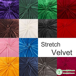 Knit Stretch Velvet Fabric Pleuche Material For Sports Suit Quality Poly Elastic Velvet Cloth 160cm wide