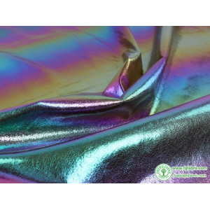 Hologram Iridescent Color Textured PU Fabric Soft Feeling Clothes Bags Shoes Making 150cm Wide