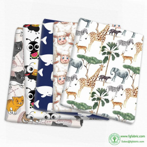 50*145cm Animal 4Ways Stretch Lycra Swimwear Printed Textile Polyester Cotton Fabric for Dress Cloth Making Pillar,1Yc11149