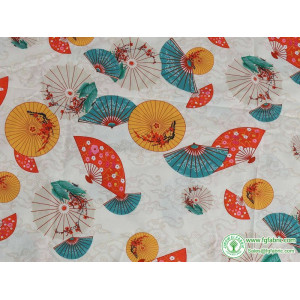 Japanese style fan and umbrella 100% Cotton Fabric Patchwork Sewing Material 58