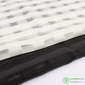 Fashion Checked plaids gauze organza fabric for dress making white black 145cm wide by yard