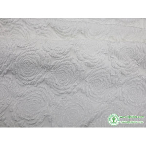 White Rose embossed Polyester Jacquard fabric 145cm wide - sold by the meter