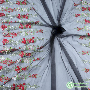 plant flower embroidery lace fabric Floral Curtain Wedding Dressing Material sold by the Yard (91.5cm)