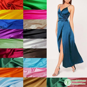 Micro-elastic imitated silk satin fabric dense charmeuse bridal fabric for wedding dress by yard