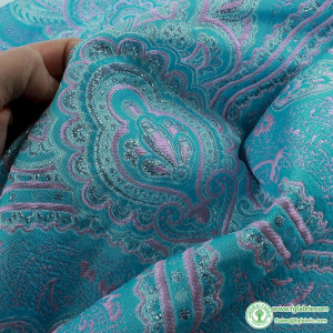 Polyester metallic yarn Brocade Fabric Jacquard  Garments Thick Upholstery Fabric By Yard