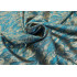 Teal Blue Peacock Feather Jacquard Fabric Gold Thread Brocade 145cm Wide - Sold By The Meter