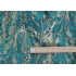 Teal Blue Peacock Feather Jacquard Fabric Gold Thread Brocade 145cm Wide - Sold By The Meter