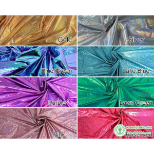 Holographic Foil Iridescent Spandex Fabric 2 Way Stretchy for DIY Stage Leotard Costume 60