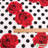 Red roses flower dots pattern Cotton twill fabric for making clothes blouse hats DIY sewing