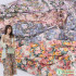 Korean Silk Oil Painting Vintage Fabric Not Transparent for Quilting Summer Clothes Fabrics For Sewing Dresses Per Meters