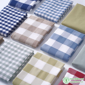 Plaid Fabric Dyed Linen Solid Color for Sewing Pillow Sofa Tablecloth Black and White Grid by Meters