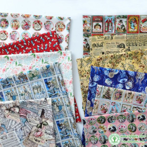 Vintage Cotton Fabric Plants and Flowers Digital Printing for Sewing DIY Handmade Patchwork Supplies Accessories Per Meters