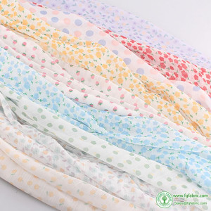 Floral Chiffon Fabric Transparent French Style Nano Breathable Skin Friendly for Sewing Dresses by Meters