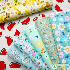 Floral Twill Cotton Fabric Pastoral Small Fresh Flowers DIY Handmade by Half Meter