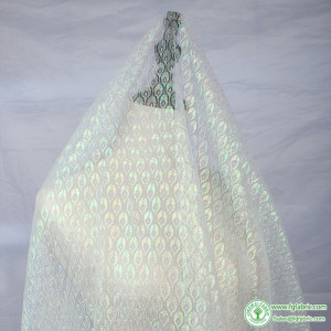 iridescent nylon net fabric multicolor peacock feather style summer clothes bridal wedding dress making