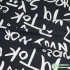 Viscose Fabric Alphabet Graffiti Stripes Houndstooth Kanji Black and White Rayon for Sewing Clothes by Half Meter