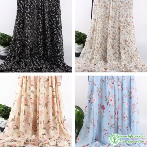 French Floral Daisy Liberty Chiffon Drape Fabric for Quilting Summer Tops Dress DIY Handmade Per Meter