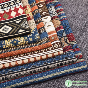 New High Quality Thicken Bohemian Chenille Jacquard Vintage Boho Fabric Home Decoration Accessories Upholstery Textile