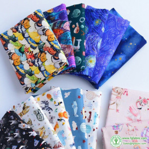 Breathable Children Cartoon Cotton Quilting Fabric Digital Printing DIY Baby Clothes Sewing Accessories Per Half Meter