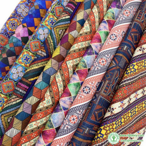 Mandala Cotton Fabric Retro Geometric for Sewing Clothes DIY Handmade by Meters