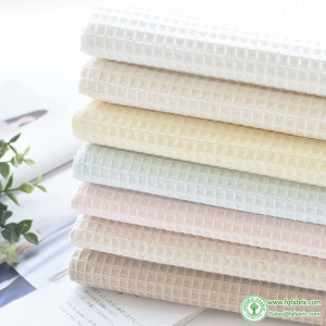 Pure Cotton Waffle Fabric for Sewing Bathrobe Pajamas Water Absorbent Breathable Handmade Home DIY by Half Meter