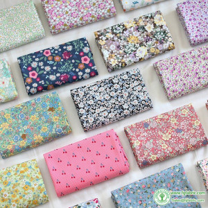 Flower Floral Fabric Poplin Printed Cotton Summer Light Cloth Handmade Patchwork DIY Per Half Meter