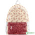 Pure Cotton Fabric Handmade DIY Khaki Red Clothes Bag Pastoral Floral for Sewing by Half Meter