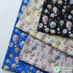 Hot Air Balloon Digital Printing Cotton Fabric For Sewing Clothes Dresses Bedding DIY Handmade By Meters