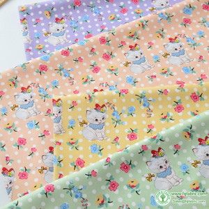 Cats Cotton Fabric Printed Thicken Twill Cartoon for Sewing DIY Handmade Clothing By Half Meter