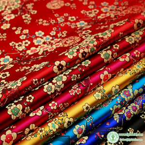 Chinese Style Polyester Satin Brocade Fabric for Sewing Clothes Pillows Bedding Pajamas by the Meter