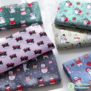 Cat Digital Printing Cotton Fabric for Sewing Baby Clothes DIY Handmade Patchwork Supplies Per Half Meter