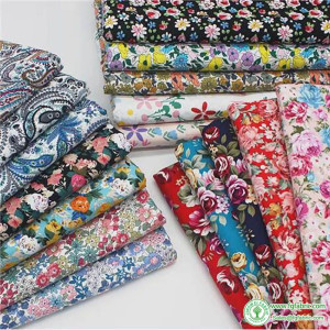 Cotton Patchwork Fabric Poplin Floral Flowers Daisy Printing DIY Handmade for Quilting Per Half Meter