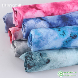 Pure Cotton Plain Weave Tie Dye Printed Fabric For DIY Handmade Sewing Clothes Per Half Meter