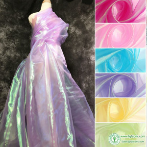 Symphony Laser Cloth Transparent Glass Yarn Flash Colorful Fluorescent for Sewing Stage Costume Performance Mesh Cloth by Meters