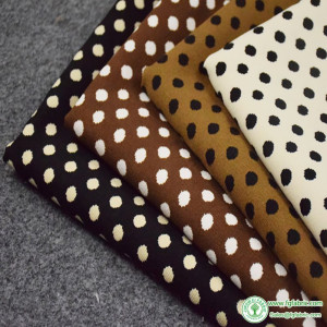 Small Polka Dot Printed Stretch Twill Suede Fabric Autumn and Winter Dress Pants Jacket per Half Meter