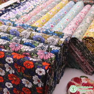 Flower Cotton Fabric Poplin Floral Pastoral Style Sewing Clothes Dress DIY Handmade Dolls By Half Meter