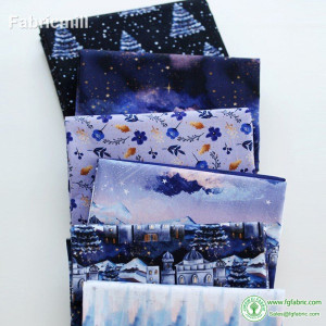 Ice and Snow Fantasy Night Series Digital Printing Cotton Fabric for Sewing Children Clothing Handmade BJD Baby Clothes by Half