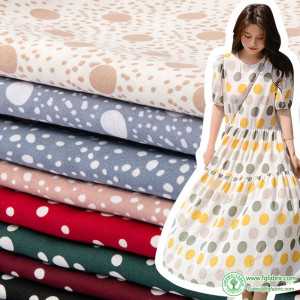 Polka Dot Chiffon Fabric Opaque Printed Color Big Dots for Sewing Summer Clothes By Meters