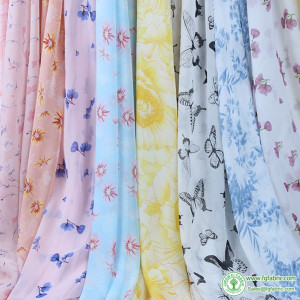 Chiffon printed Fabric 75D Slightly Transparent Spring and Summer Small Fresh Ancient Costume by Meters