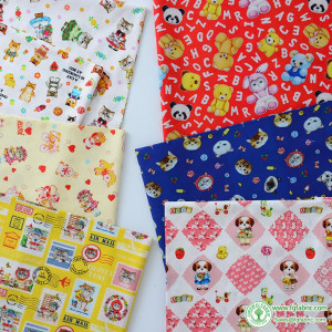 Cat Dog Cartoon Digital Printed Cotton Fabric For DIY Handmade Dolls Clothes Handbag By Half Meter