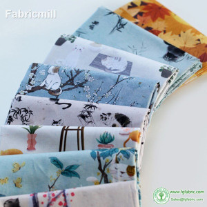 Japanese Style Cotton Cloth Children Handmade BJD Baby Clothing Digital Printing Fabric By Half Meter