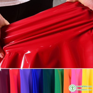 High Quality Elastic Mirror Super Bright Surface PU Leather Fabric Solid Color Soft Delicate Per Half Meter