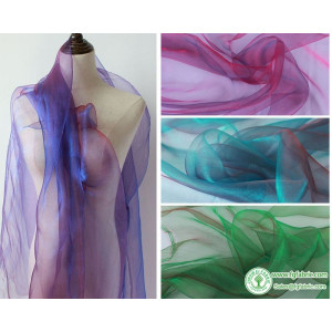 Iridescent Color Like 2 Tone Crystal Yarn Gauze Fabric for Dress Making 150cm Wide By Yard