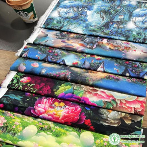 Cotton Fabric Digital Printing HD Fairy Tale Dream House Elf for DIY Handmade Sewing Clothes Bags Dresses by Half Meter