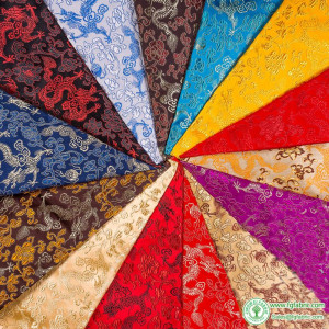 Soft Small Dragon Polyester Satin Brocade Vintage Fabric for DIY Phone Case Clothes Shoes per Half Meter