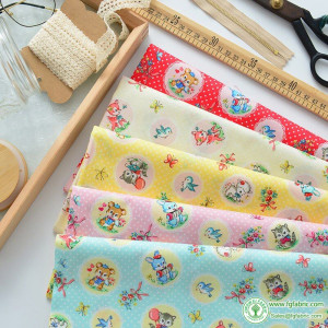 Cotton Fabric Lamb Bunny Printed Cartoon Cloth DIY Handmade For Sewing Clothes Patchwork By Half Meter