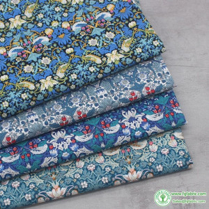 William Morris Fabric Thin Cotton Poplin Classic Pattern for Sewing Dresses Clothes by Half Meter