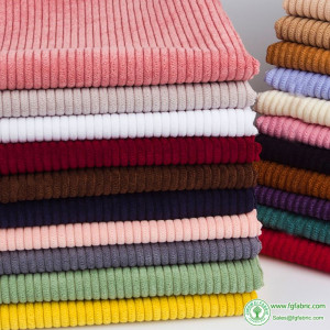 Corduroy Fabric for Sewing Shirt Sweater Coat Solid Color 8 Stripes Nylon and Polyester by Half Meter