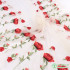 Red Floral Rose Lace Fabric Bilateral Embroidered net Fabric Bridal Wedding Dress Making DIY sewing