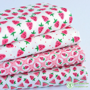 Pink Fruit Watermelon Strawberry Cotton Fabric Prints for Sewing Children Clothes DIY Handmade